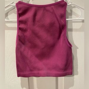 Cotton On Fuschia Ribbed Cropped Tank Top Size M/L